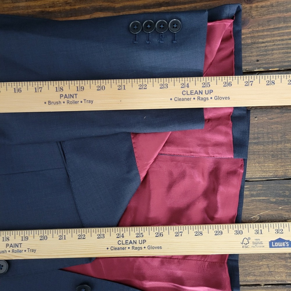 Charles Tyrwhitt Mens Sport Coat Navy Surgeon Half Canvas 120s Wool 42R Slim Fit - Picture 5 of 14